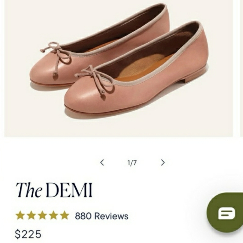 Margaux ‘The Demi’ Ballet Pink Flat Size 37.5 US 7.5